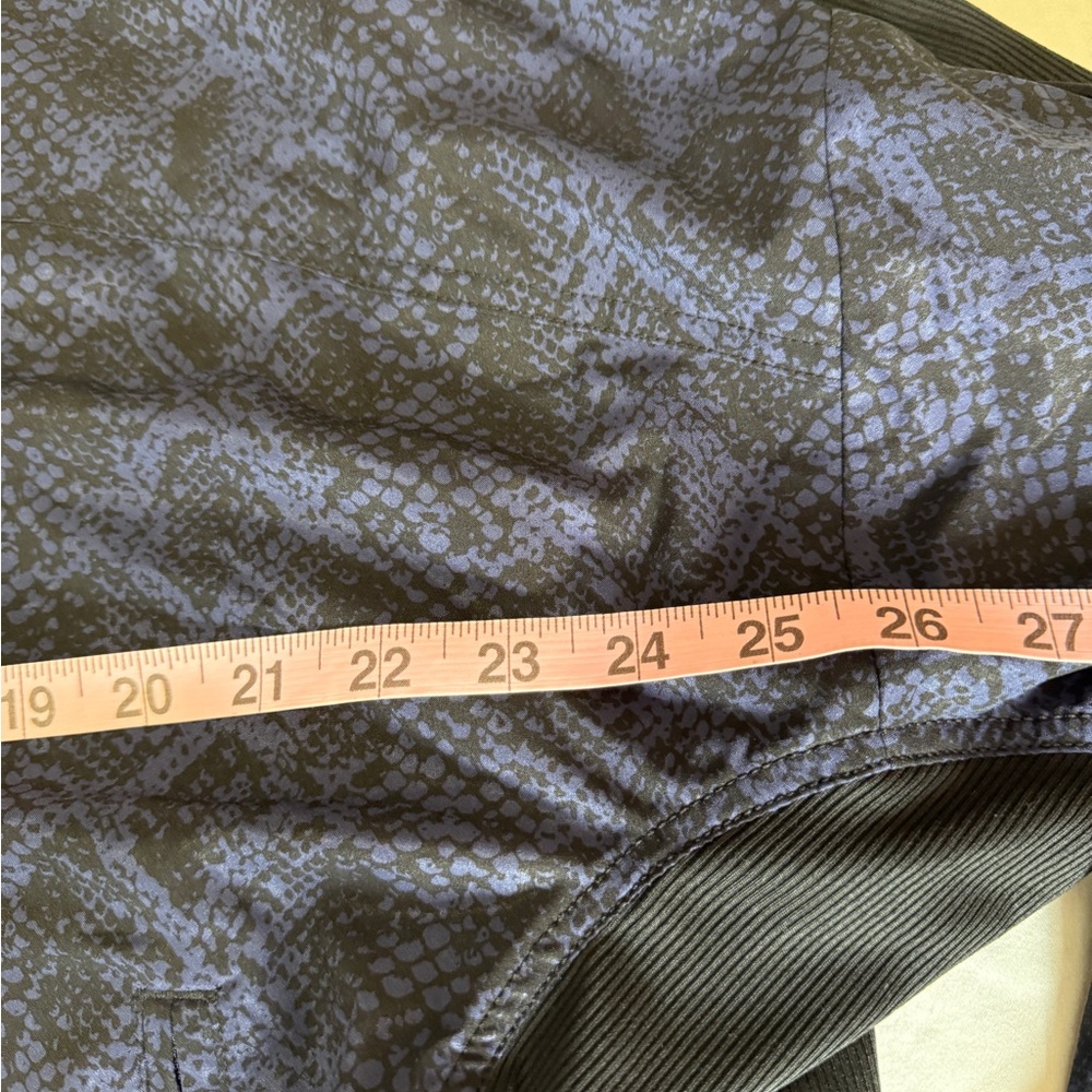 Athleta Dark Blue Python Print Zip Front Bomber J… - image 6
